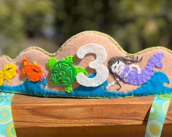 Felt Birthday Crown--Mermaid