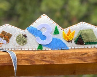 Camping-Themed Felt Crown
