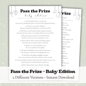 Pass the Prize - Baby Shower Game - Fun Party Activity - Pass the Gift - Pass the Parcel - Gender Neutral - Printable Instant Download