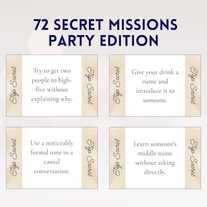 Cartões de Missão Secreta - Jogo de Desafio Secreto - Atividade para Festa (Download Instantâneo para Imprimir)