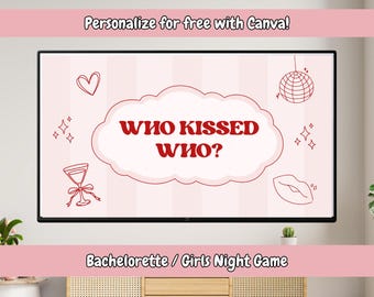 Who Kissed Who - Bachelorette Game - Girls Night Activity - Presentation Slides (Editable with Canva)