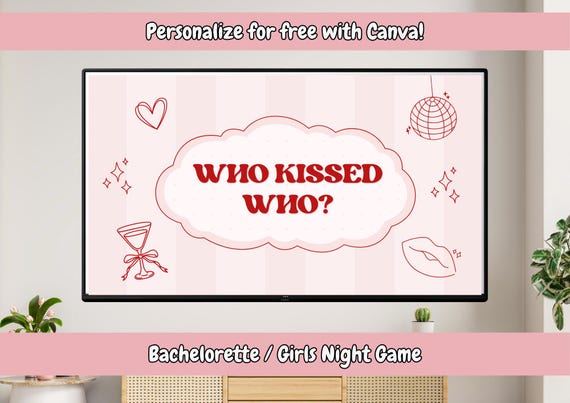 Who Kissed Who - Bachelorette Game - Girls Night Activity - Presentation Slides (Editable with Canva)
