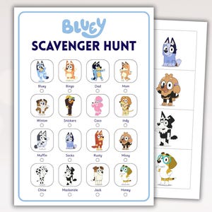 Bluey Scavenger Hunt Game. A Fun Board Game Full of Fun Bluey Scavenger Hunt Game. A Fun Board Game Full of Fun