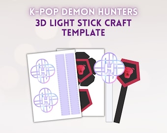 Kpop Light Stick Craft Template - Party Activity (Instant Download)