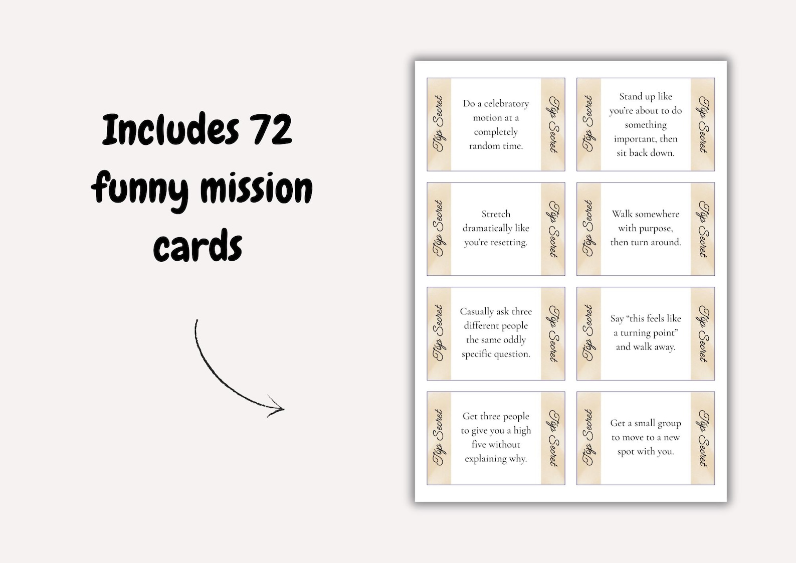 Secret Mission Cards - Secret Challenge Game - Party Activity ...