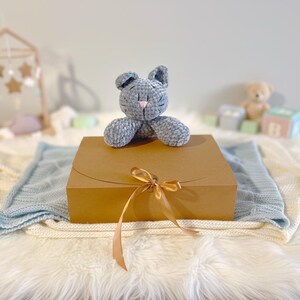 Peluche de apego hecho a mano - Gatito gris | Regalo recién nacido imagen 5
