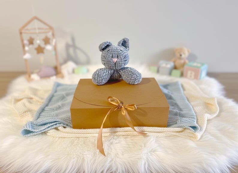 Peluche de apego hecho a mano - Gatito gris | Regalo recién nacido imagen 5