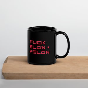 FK Elon + Felon Czarny błyszczący kubek