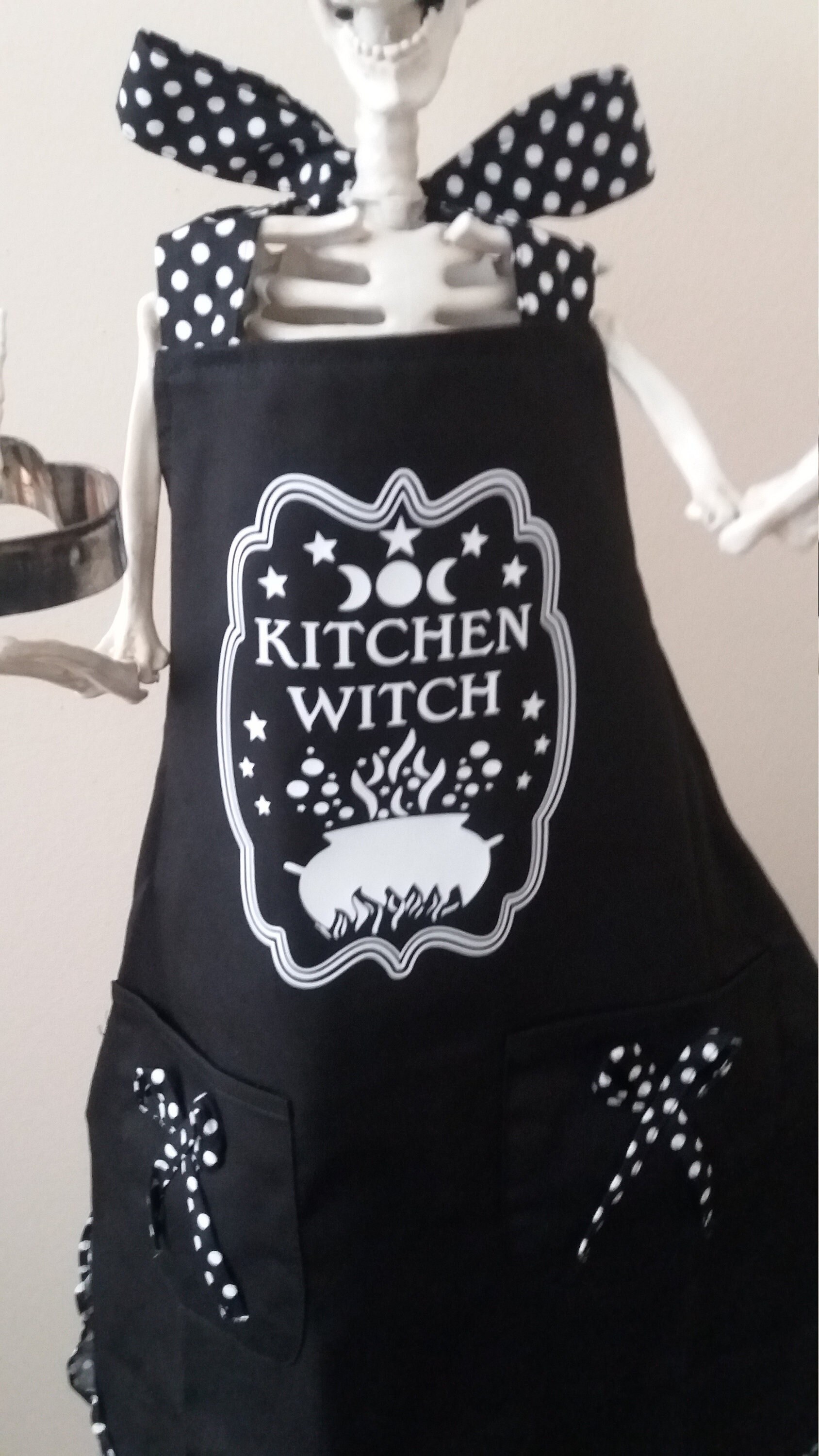 Kitchen Witch Retro Apron, Kitchen Witch Spell Apron, Kitchen Magic ...