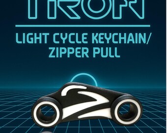 TRON Light Cycle Keychain / Zipper Pull