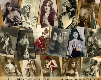 Vintage Bohemian Ladies - Vintage Photographs - DIGITAL JOURNALING - Printable - Instant Download