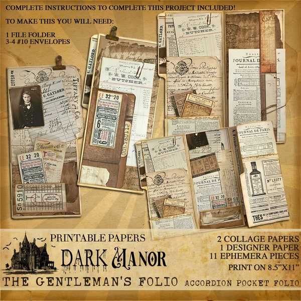 The Gentleman's Folio - DIGITAL JUNK JOURNAL Project - Instant Download