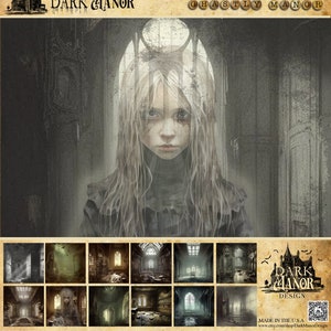 Haunted Hollow Digital Paper Collection - Dark Manor - INSTANT DOWNLOAD