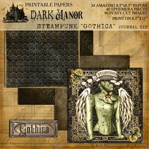 HUGE Steampunk "gothica" Kit - Digital Junk Journal - Instant Download ...