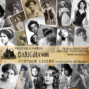 Vintage Ladies - Vintage Photographs - DIGITAL JOURNALING - Printable - Instant Download