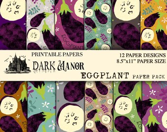 The Eggplant Paper Kit - DIGITAL JOURNALING - Printable - Instant Download - Dark Manor