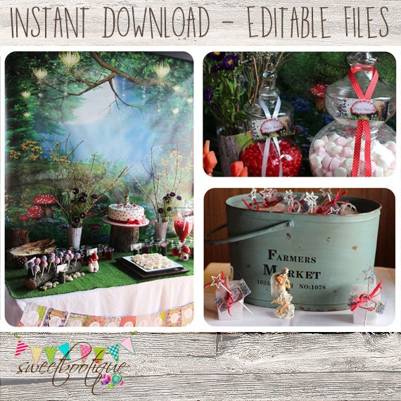 The Enchanted Forest Party Set Diy Digital File Etsy