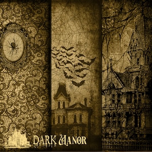 Haunted Hollow Digital Paper Collection - Dark Manor - INSTANT DOWNLOAD