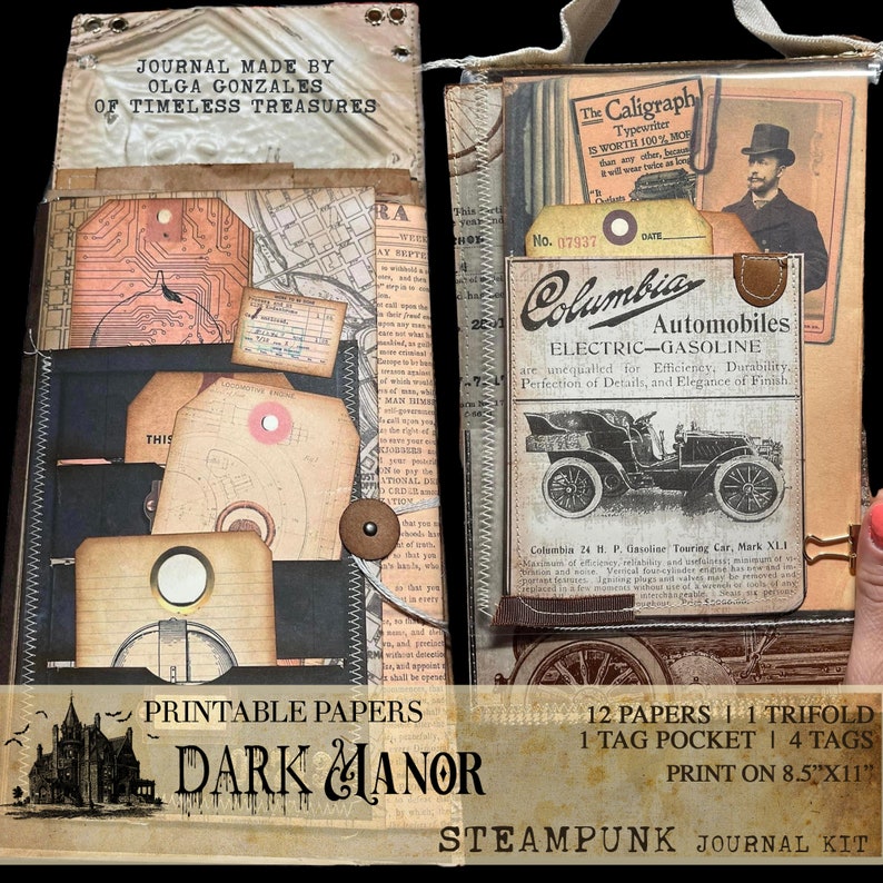 HUGE Steampunk Journal Kit - Digital Junk Journal - Instant Download - Etsy