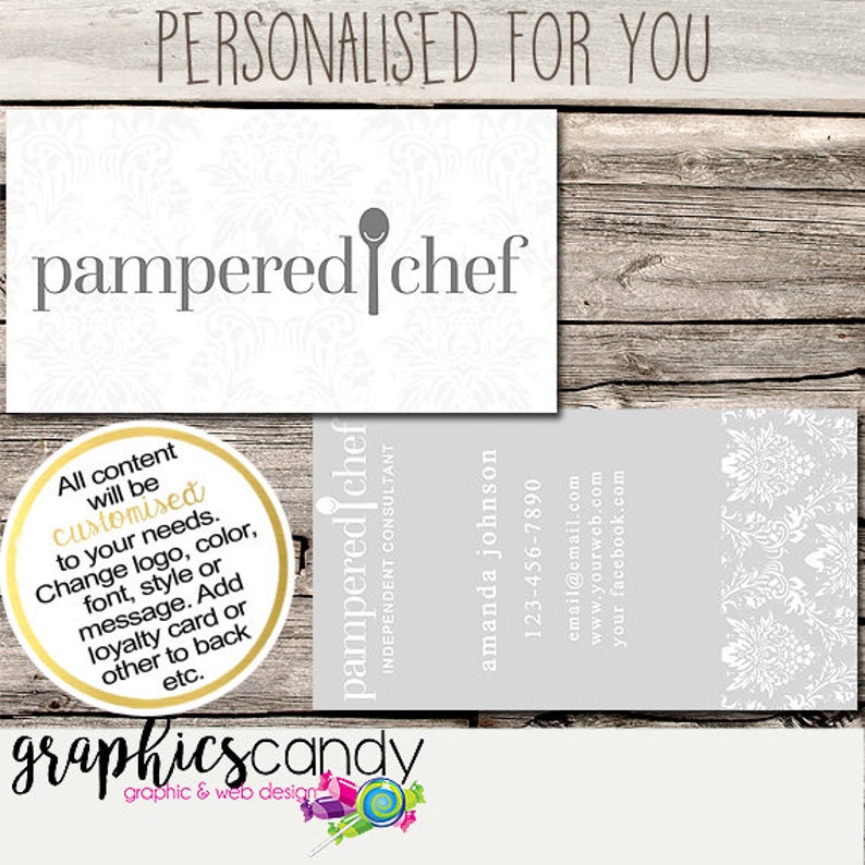 Pampered Chef Independent Consultant Business Card Design Business Cards Multi Level Marketing MLM Free Shipping USA ONLY