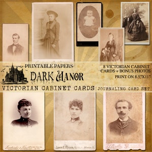 Victorian Cabinet Cards - Fotografie d'epoca - DIGITAL JOURNALING - Stampabile - Instant Download