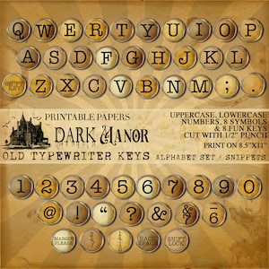 Oude typemachinesleutels - Alfabetset - Fragmentset - DIGITALE DOWNLOAD - Dark Manor