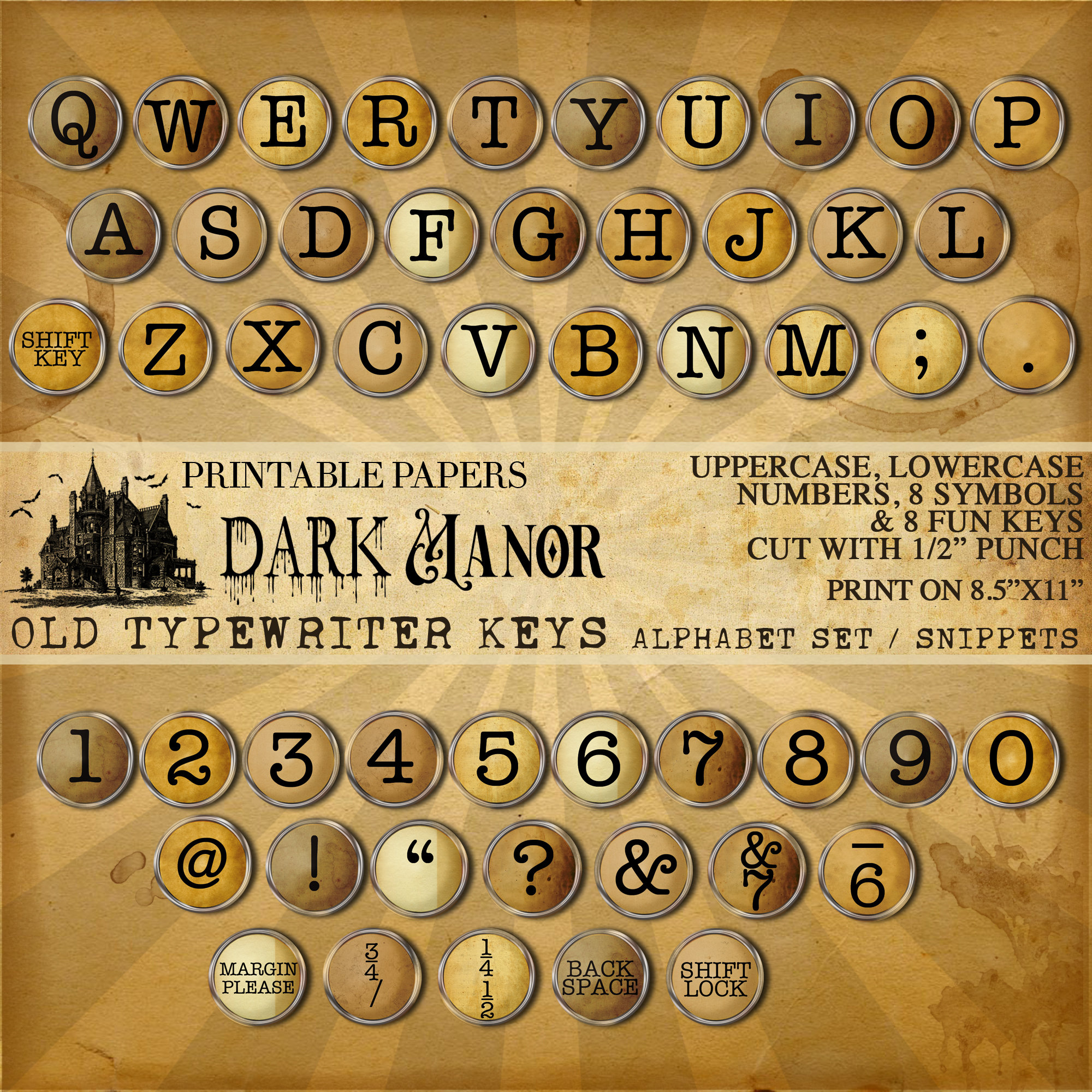 Typewriter R Key Old Typewriter Keys - Alphabet Set - Snippet Set - DIGITAL DOWNLOAD ...