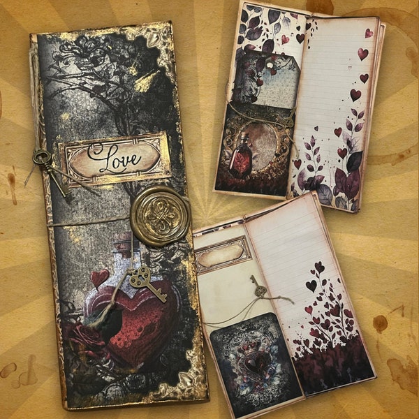 Gothic Valentine - Mini Folio Kit - DIGITAL JUNK JOURNAL - Instant Download