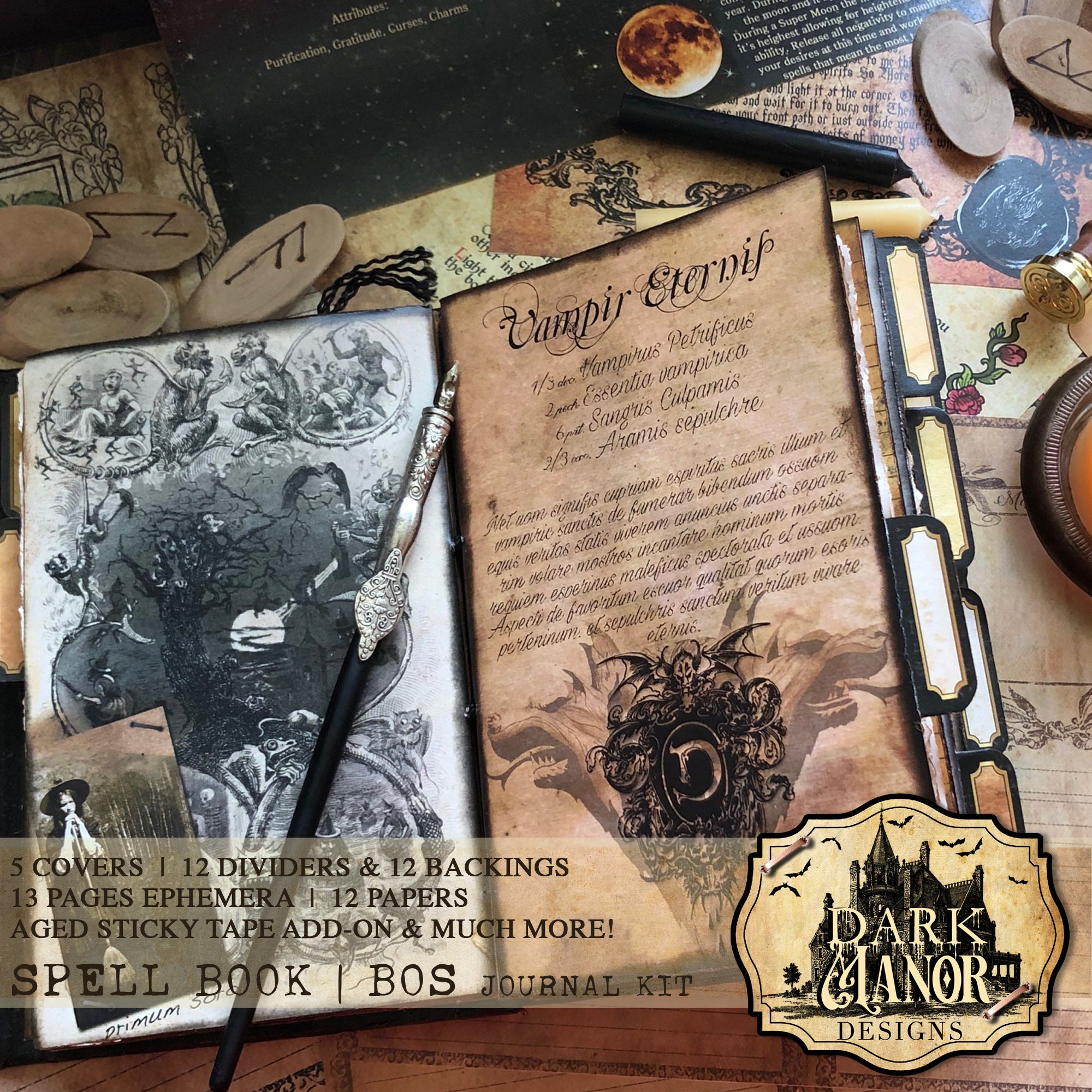 Spooky witchy journal All of the pages are fully - Depop