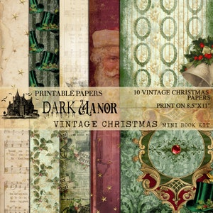 Vintage Christmas Papers - DIGITAL JOURNALING - Printable - Instant Download - GraphicsCandy
