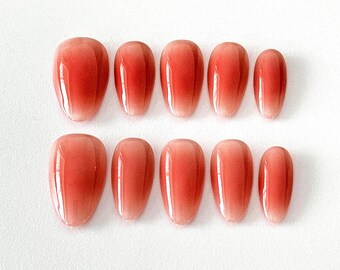 Valentines Press On Nails: kersenbloesemroze Koreaanse Japanse nailart