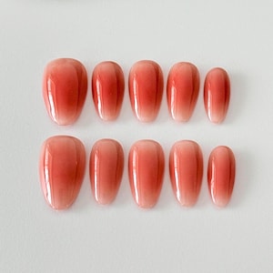 Uñas postizas con diseño de flor de cerezo: diseño de uñas rosa, uñas postizas, decoración de uñas, estilos lindos y femeninos, regalo para ella