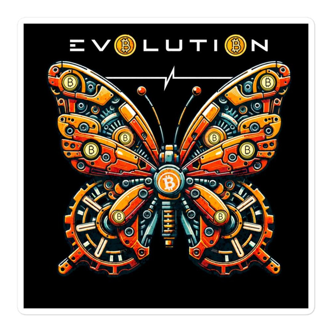 Naklejki bez bąbelków Bitcoin is Evolution - Naklejki z motylami dla fanów  Bitcoina, na laptopa, samochód, telefon komórkowy i gadżety związane z  kryptowalutami - Etsy Polska