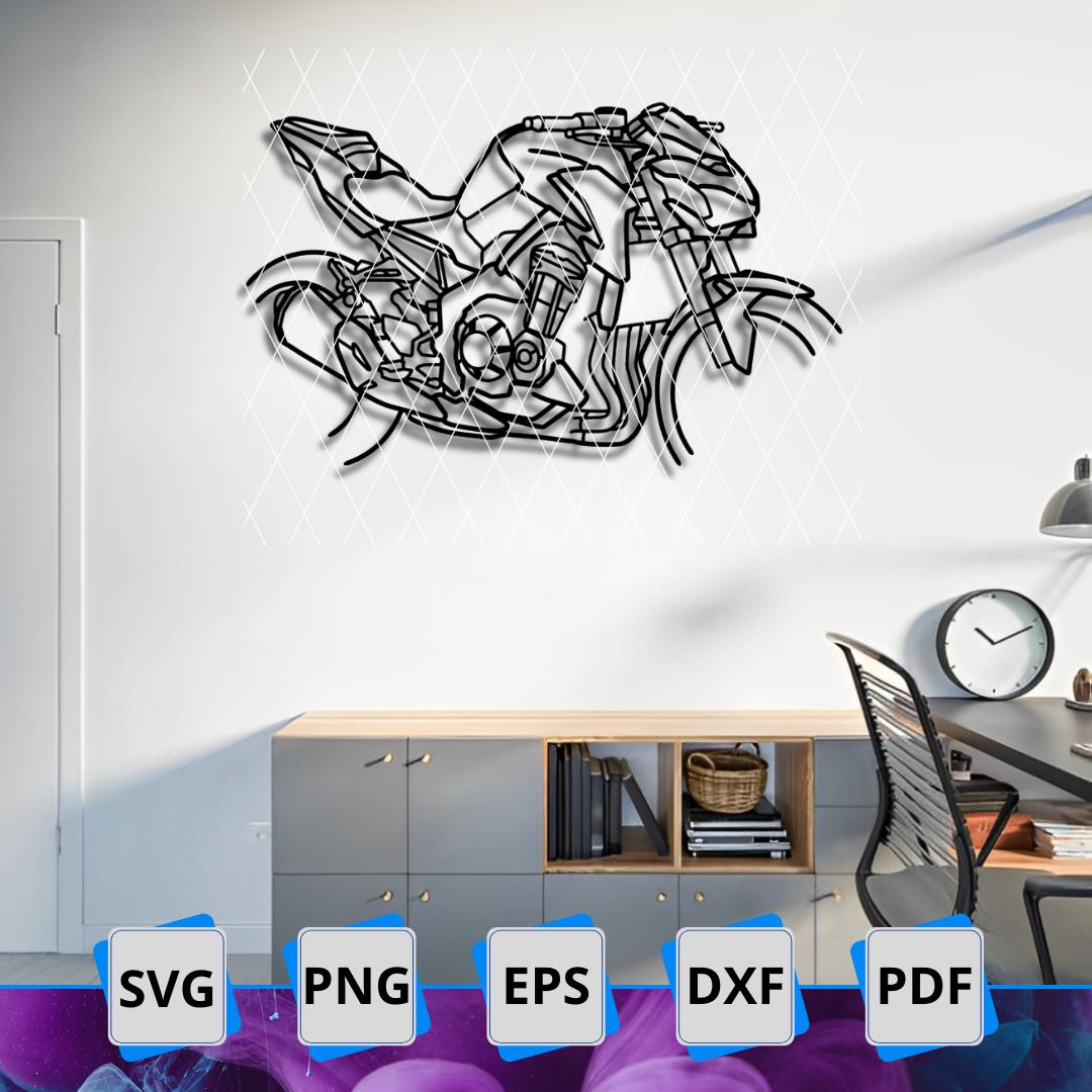 イラスト zzqa Ninja Zx-6r Motorcycle EPS - SVG - PNG - Dxf Vector Art