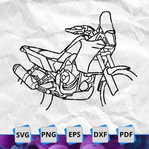 Taglio laser della motocicletta Yamaha Ténéré 700 in formato SVG/PNG/PDF/DXF/EPS