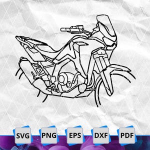 Motocicleta Honda Africa Twin Svg/Png/Pdf/Dxf/Eps LaserCut