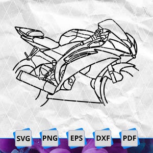 Yamaha R6 Motorcycle Svg/Png/Pdf/Dxf/Eps LaserCut