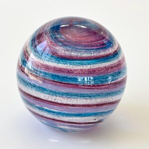 Handmade Memorial Glass Orb - Custom Remembrance Keepsake - Personalized Tribute Made to Order - Spirit Spiral