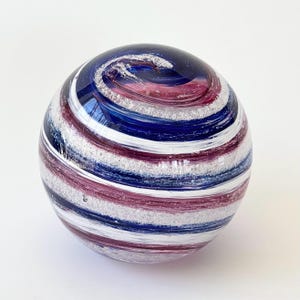 Handmade Memorial Glass Orb - Custom Remembrance Keepsake - Personalized Tribute Made to Order - Spirit Spiral