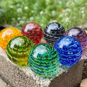Handmade Memorial Glass Orb - Custom Remembrance Keepsake - Personalized Tribute - Made to Order - Rippled Vortex