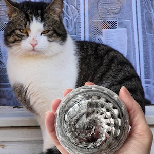 Handmade Memorial Glass Orb - Custom Remembrance Keepsake - Personalized Tribute - Made to Order - Rippled Twist