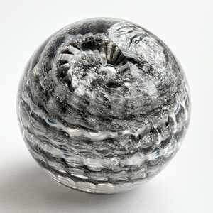 Handmade Memorial Glass Orb - Custom Remembrance Keepsake - Personalized Tribute - Made to Order - Rippled Twist
