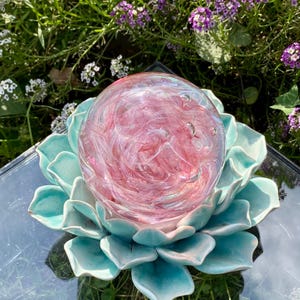 Ribbon Twist Glass Memorial - Choose Your Colors - Handcrafted Paperweight – Personalized Tribute -Made to Order