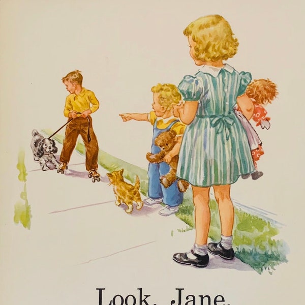 Jane Dick Sally Spot and Puff From Dick and Jane Books Poster