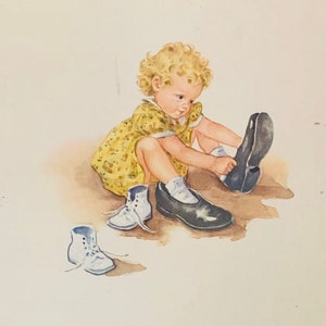 Sally with Shoes From Dick and Jane Books Poster