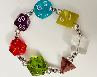 DND Die Bracelet #6 with Metal Beads