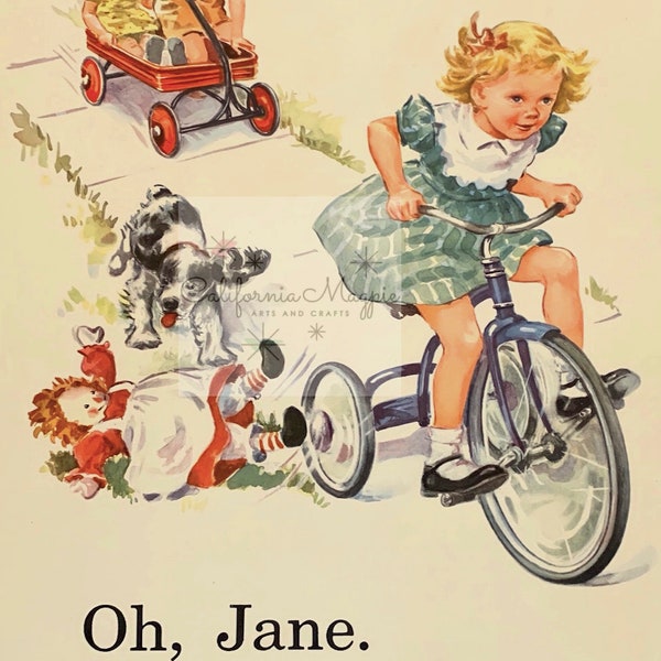 Look Jane From Dick and Jane Books Poster