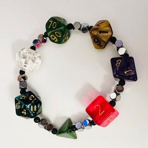 DND Die Bracelet #14 with Metal Beads