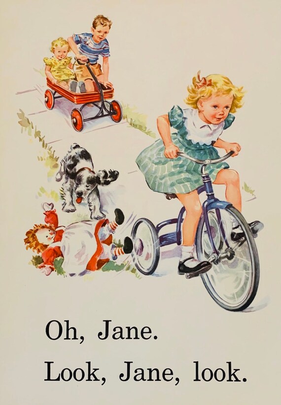 Look Jane From Dick and Jane Books Poster | Etsy