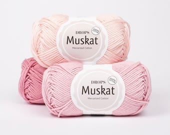DROPS MUSKAT, zacht gemerceriseerd katoengaren, sportkamgaren, haken en breien,